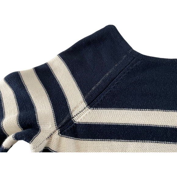 Free People Sweater Dress Size Medium Knit Striped Navy White Buttons - Picture 3 of 8